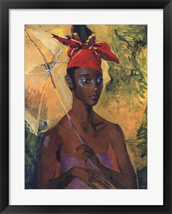 Framed Woman with Parasol Print