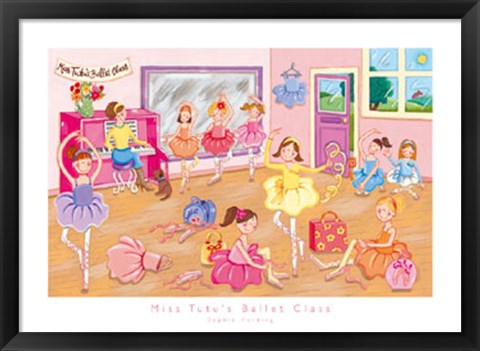 Framed Miss Tutu&#39;s Ballet Class Print