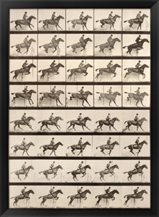 Framed Jumping a Hurdle Print