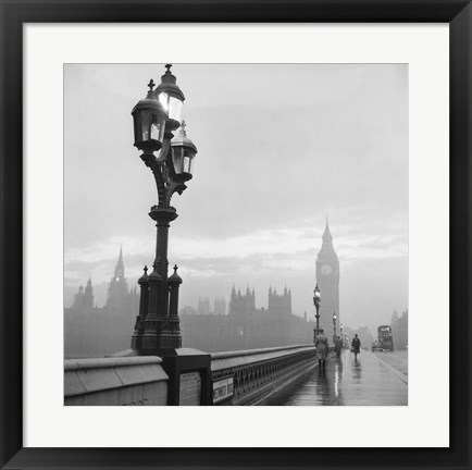 Framed Westminster Bridge and Houses of Parliament, 1962 Print