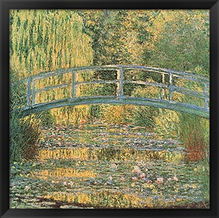 Framed Waterlilly Pond, Green Harmony Print