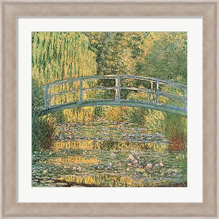 Framed Waterlilly Pond, Green Harmony Print