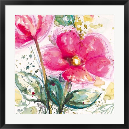 Framed Pink Flower I Print