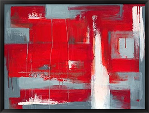 Framed Red Abstract Print