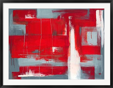 Framed Red Abstract Print