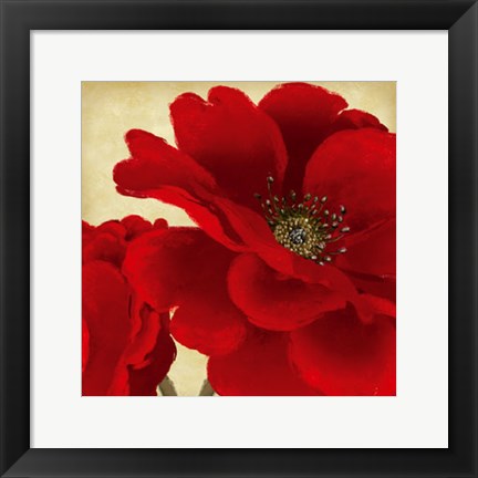 Framed Red Peony I Print