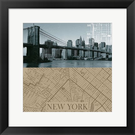 Framed NYC Map I Print