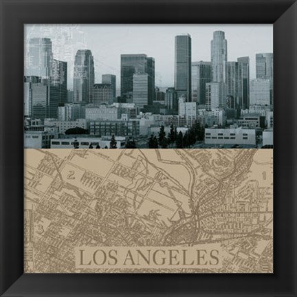 Framed LA Map I Print