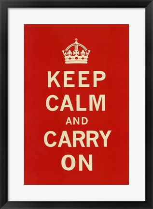 Framed Keep Calm And Carry On II Print