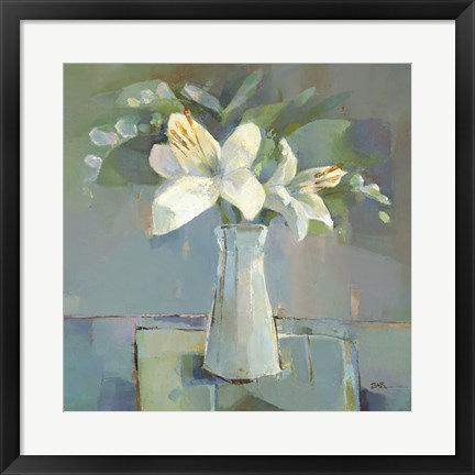 Framed Lillies and Freesias Print