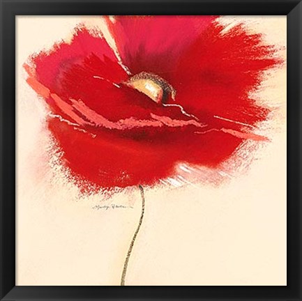 Framed Red Poppy Power III Print