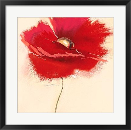 Framed Red Poppy Power III Print