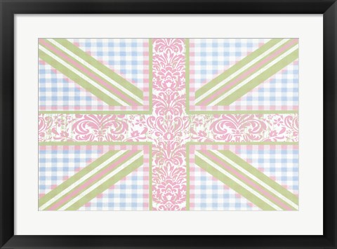 Framed Union Jack, Blue, Green and Pink Print