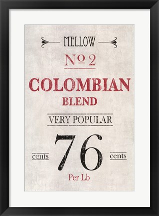 Framed Colombian Coffee Print