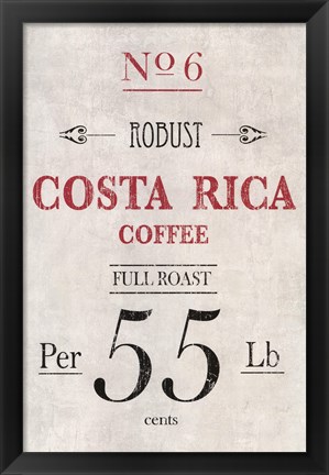 Framed Costa Rican Coffee Print