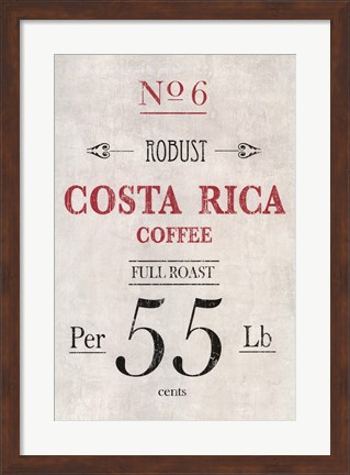 Framed Costa Rican Coffee Print