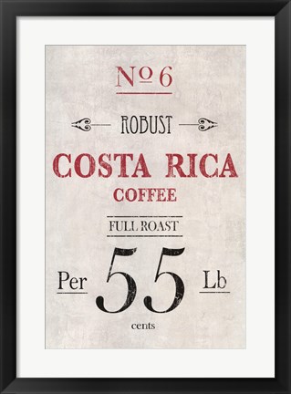 Framed Costa Rican Coffee Print