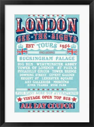 Framed London Tours &#39;54 Print