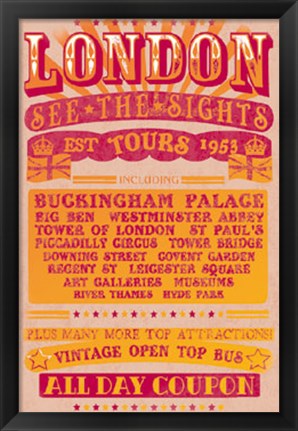 Framed London Tours &#39;53 Print