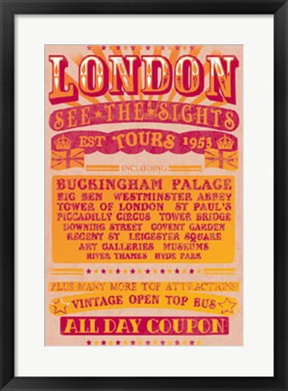 Framed London Tours &#39;53 Print