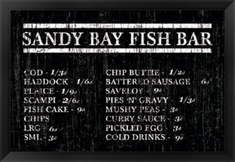 Framed Sandy Bay Fish Bar Print