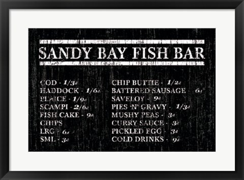 Framed Sandy Bay Fish Bar Print