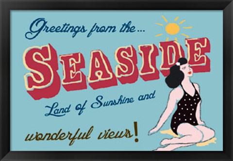 Framed Seaside Greetings Print