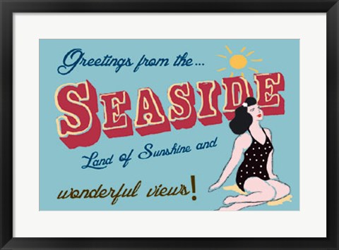 Framed Seaside Greetings Print