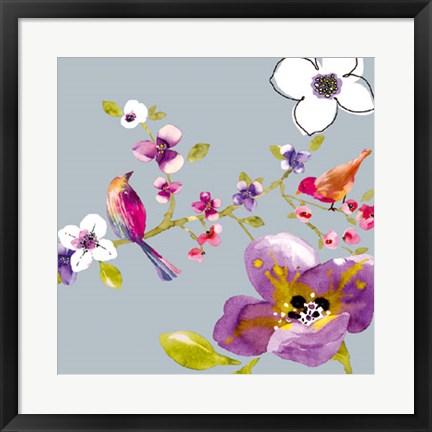 Framed Blossom Birds II Print