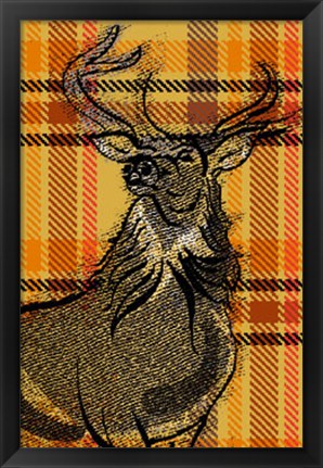 Framed Plaid Stag Print