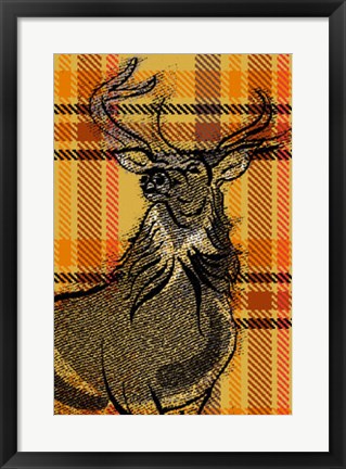 Framed Plaid Stag Print