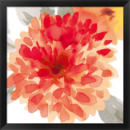 Framed Peach Flower I Print