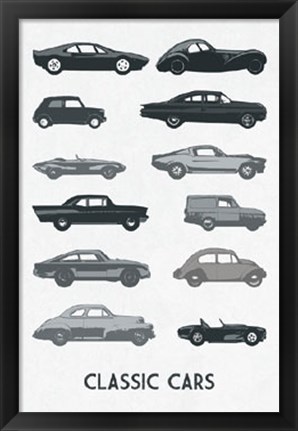 Framed Classic Cars Print