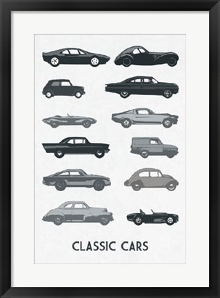 Framed Classic Cars Print