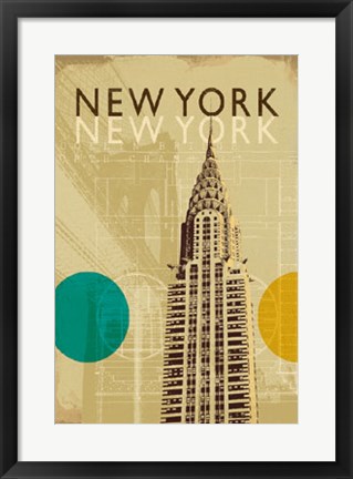 Framed City Plans III Print