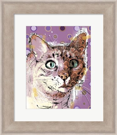 Framed Poppet Cat I Print