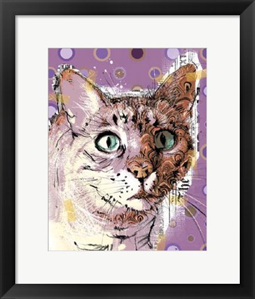 Framed Poppet Cat I Print