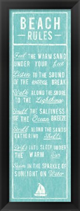 Framed Beach Rules Print