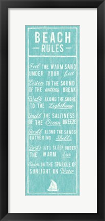 Framed Beach Rules Print