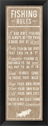 Framed Fishing Rules Print