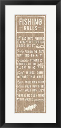 Framed Fishing Rules Print