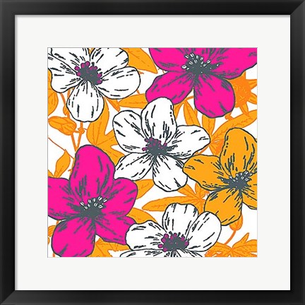 Framed Flower Garden I Print