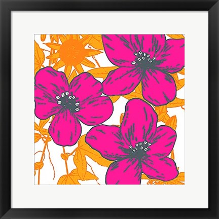 Framed Flower Garden II Print