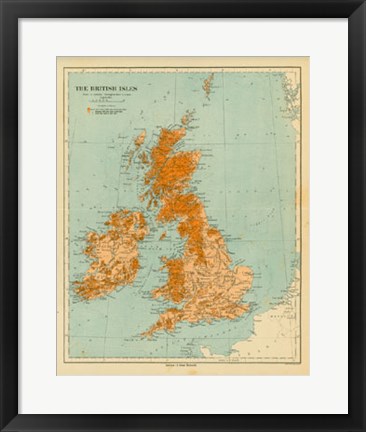 Framed Map of the British Isles Print