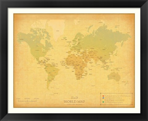 Framed Retro Travel Map Print