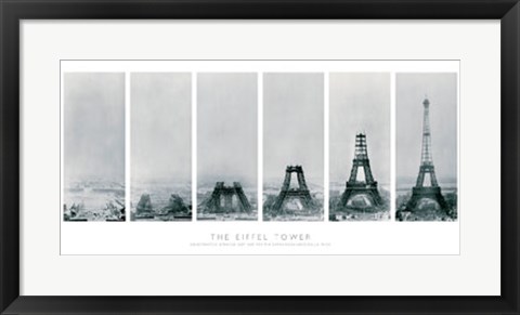 Framed Construction of the Eiffel Tower Print