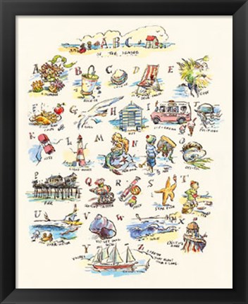 Framed ABC of The Seaside Print