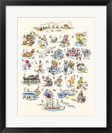 Framed ABC of The Seaside Print