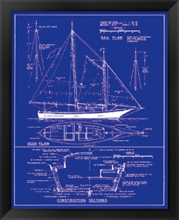 Framed Yacht Design Print