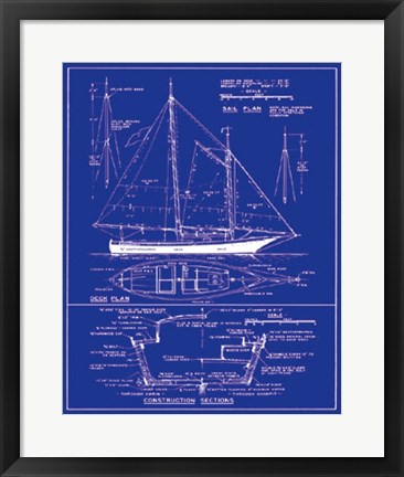 Framed Yacht Design Print